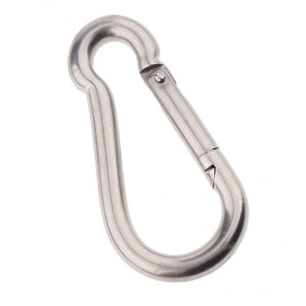 2xHeavy Duty 316 Stainless Steel Spring Snap Hook Carabiner Keychain Clip M8