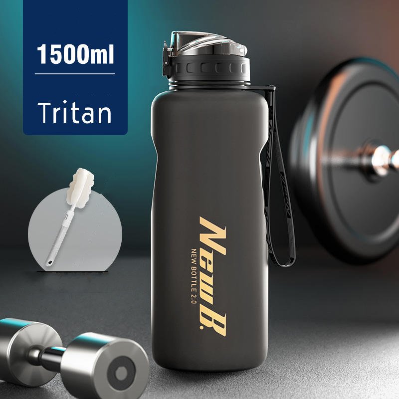 Bình Nước Thể Thao Quai Xách Tritan NewB 1500ml Cao Cấp - tặng cọ vệ sinh