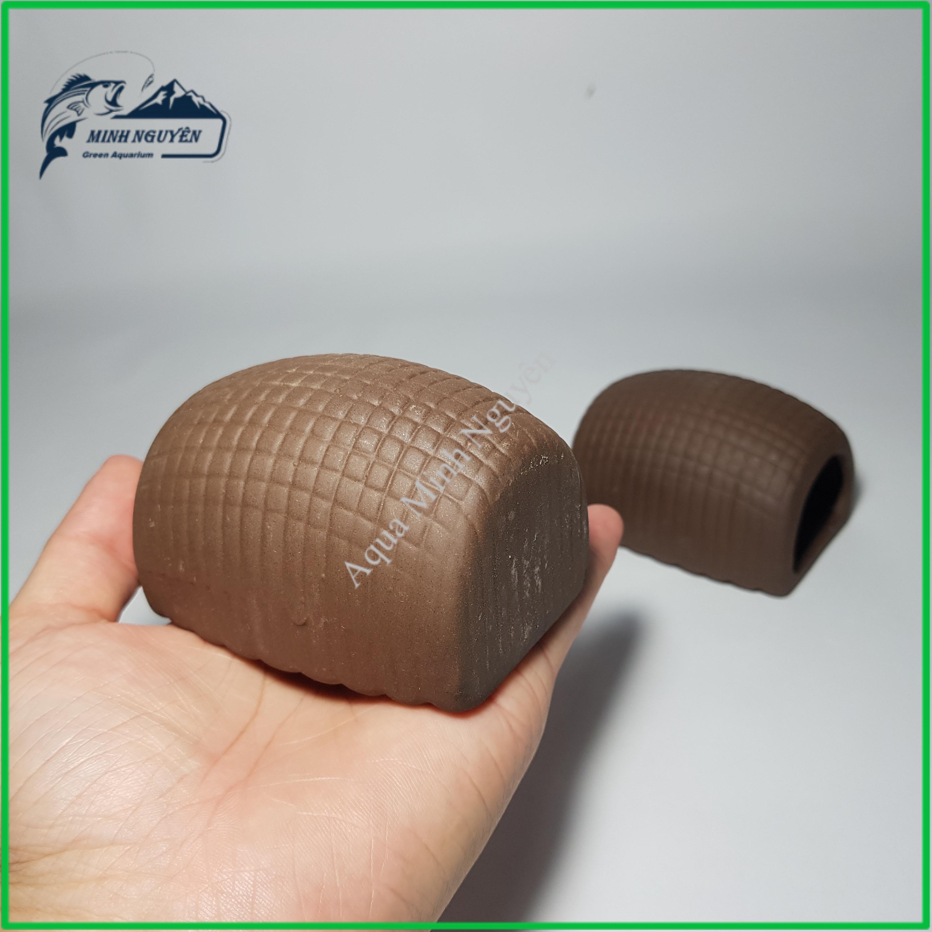 Hang Tép Rỏ Bầu Dục- Đồ chơi tép Hang Tép bằng gốm trang trí bể tép cảnh cá cảnh thủy sinh cao cấp