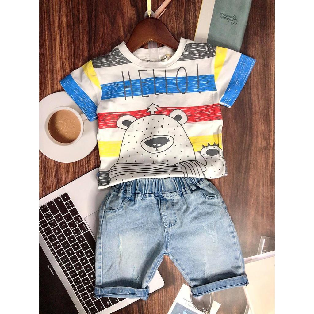 Quần Áo Bé Trai Set Quần Áo Mùa Hè Chất Liệu Cotton Mềm Mát