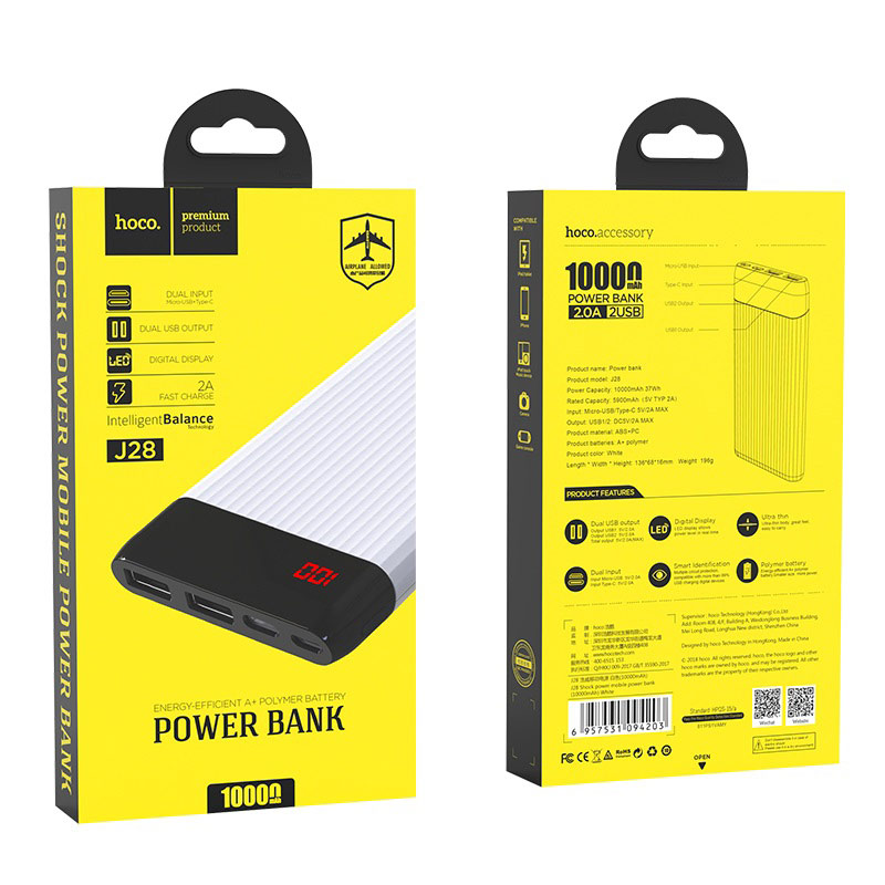 Sạc Dự Phòng Hoco J28 - Dung Lượng 10.000 mAh - Hàng Chính Hãng