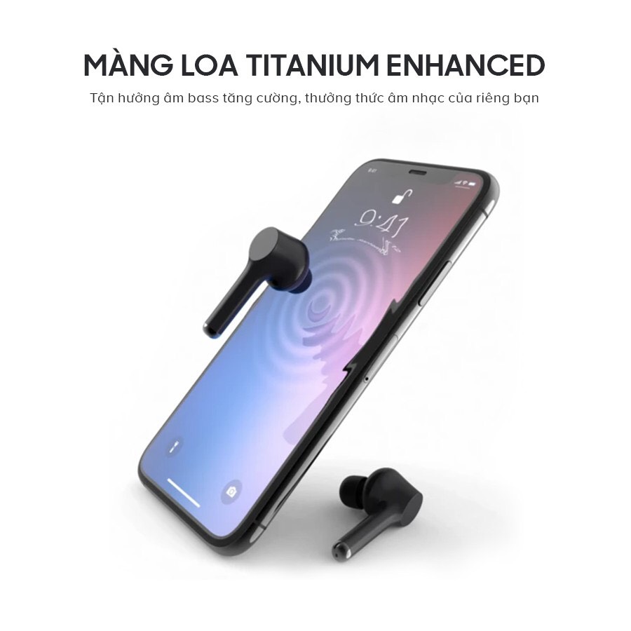 Tai Nghe True Wireless AUKEY EP-K01 Lite Bass Tăng Cường, BT 5.0, Nghe Nhạc Đến 30H, IPX5-Hàng Chính Hãng - BH 18 Tháng