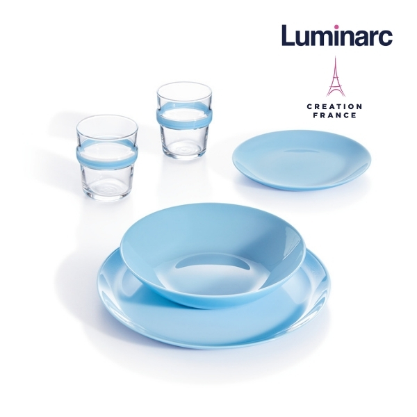 Bộ 6 Đĩa Sâu Thuỷ Tinh Luminarc Diwali Light Blue 20cm - LUDIP2021