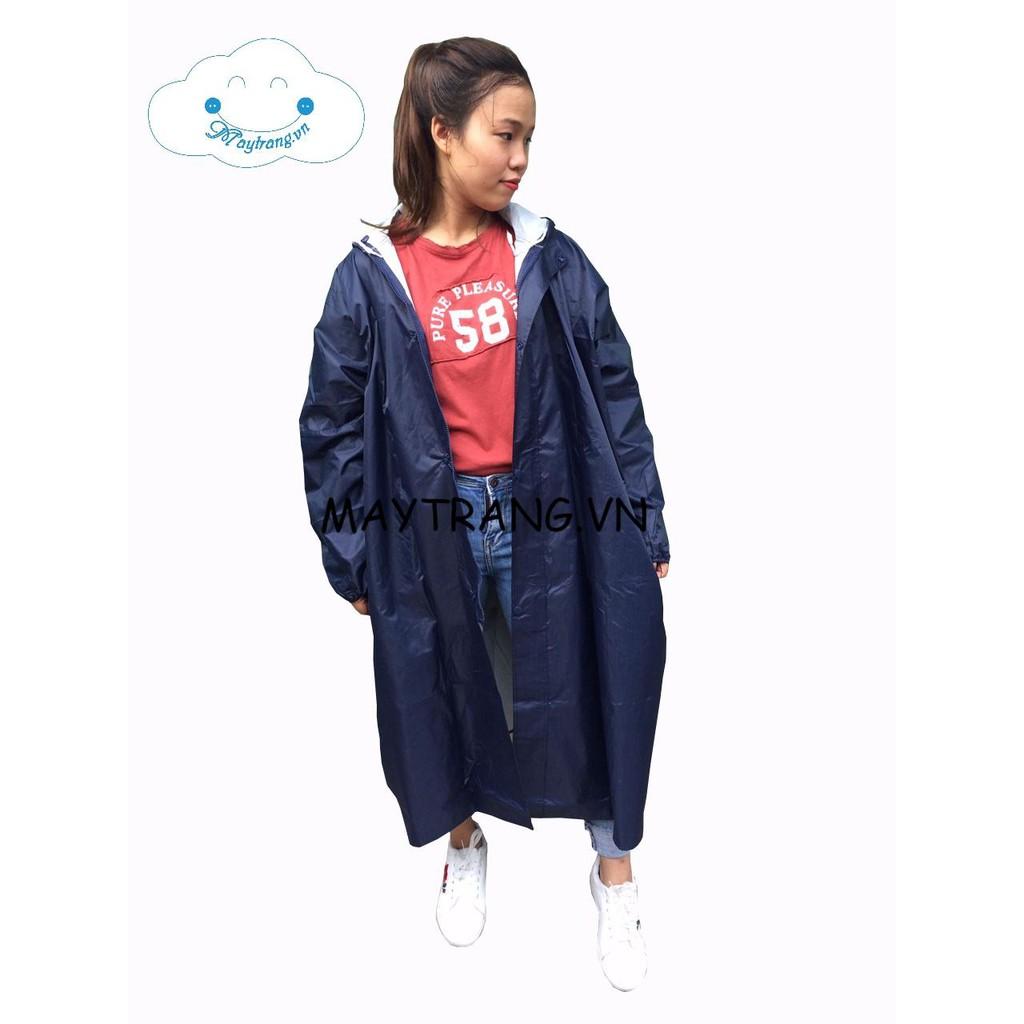 ÁO MƯA MĂNG TÔ VẢI DÙ, CHỐNG THẤM, BỀN ĐẸP MÀU XANH ĐEN