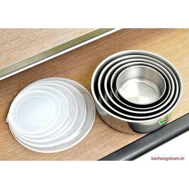 Bộ 5 bát inox cao cấp có nắp đậy