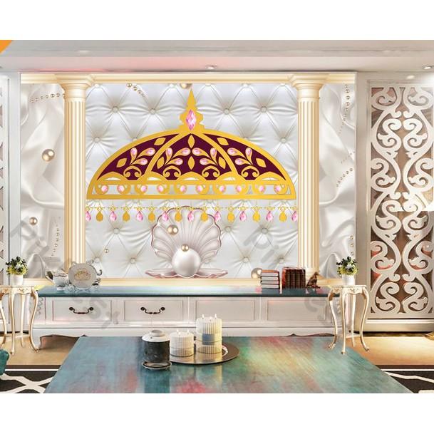 Tranh dán tường Tranh hoa nền tường tối giản hiện đại, tranh dán tường 3d hiện đại MS1081351