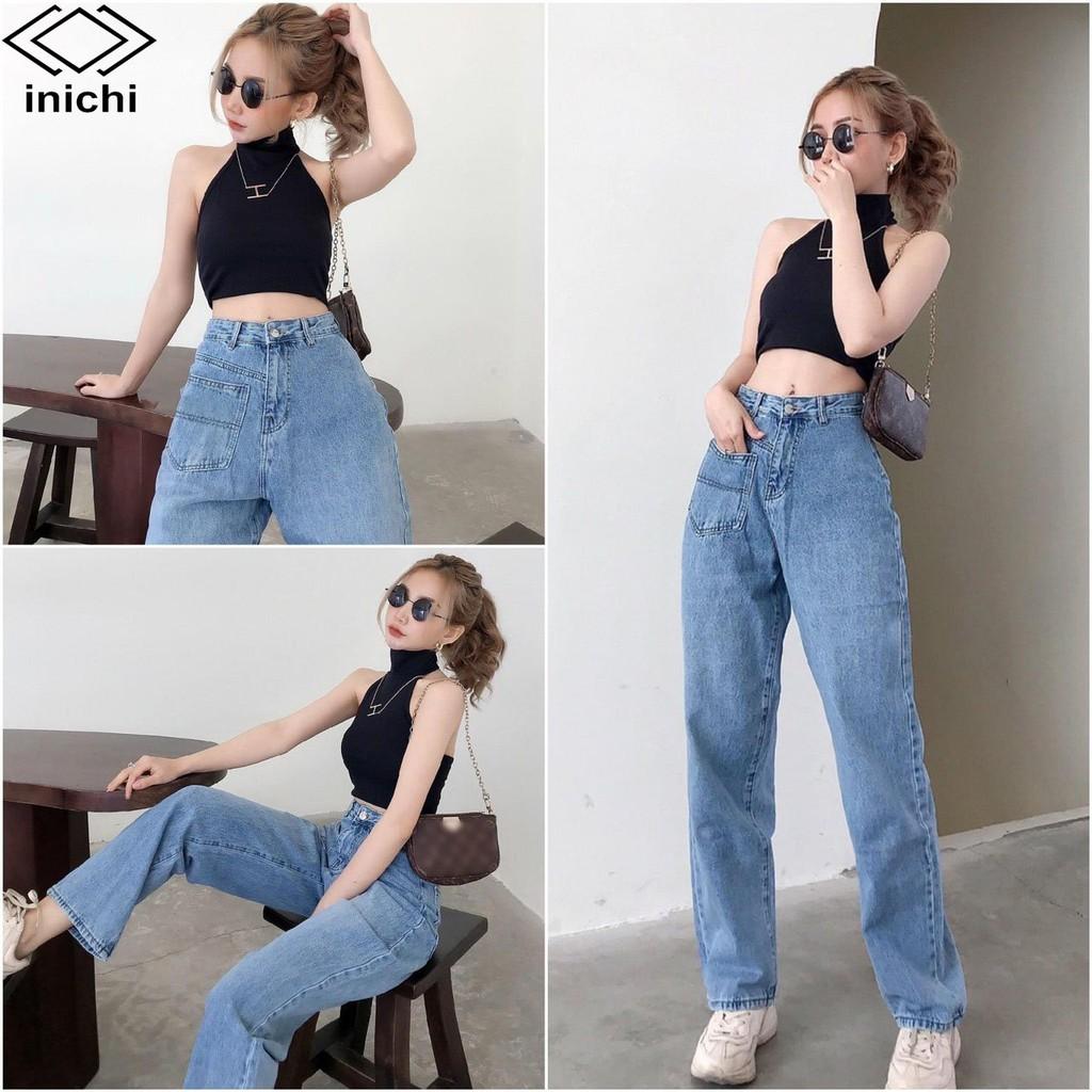 Quần Jean nữ INICHI Q873 ống rộng SIMPLE JEAN lưng ôm chất đẹp