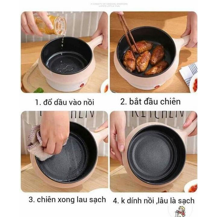 Nồi Lẩu Mini Nồi Nấu Mì, Nồi Nấu Chào Cho Bé Đa Năng Kèm Giá Hấp 2 Tầng Cao Cấp Tiện Lợi Cho Gia Đình ( Giao Màu Ngẫu Nhiên) - Giao Hàng Toàn Quốc