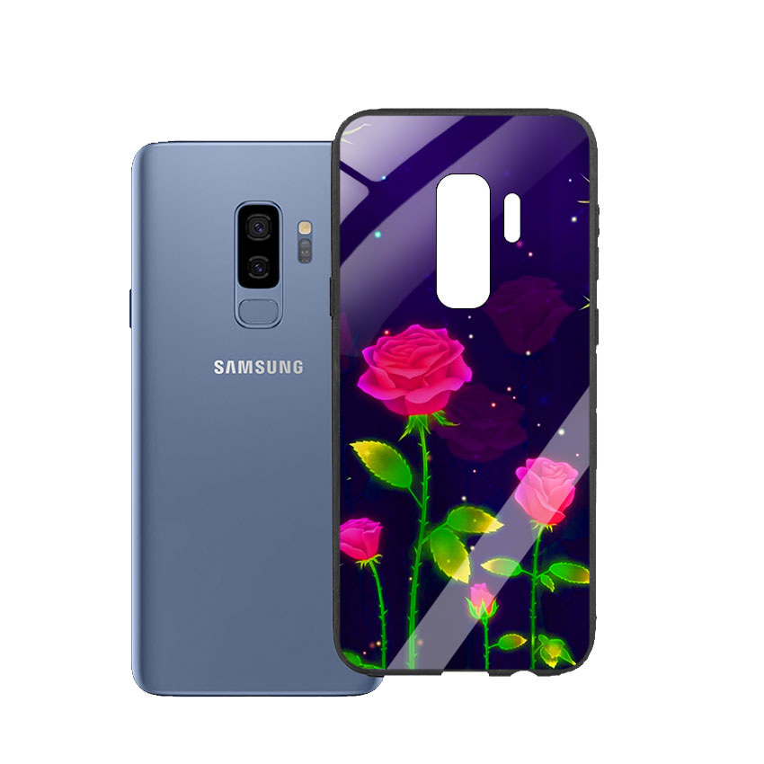 Ốp Lưng Kính Cường Lực cho điện thoại Samsung Galaxy S9 Plus - Rose 10