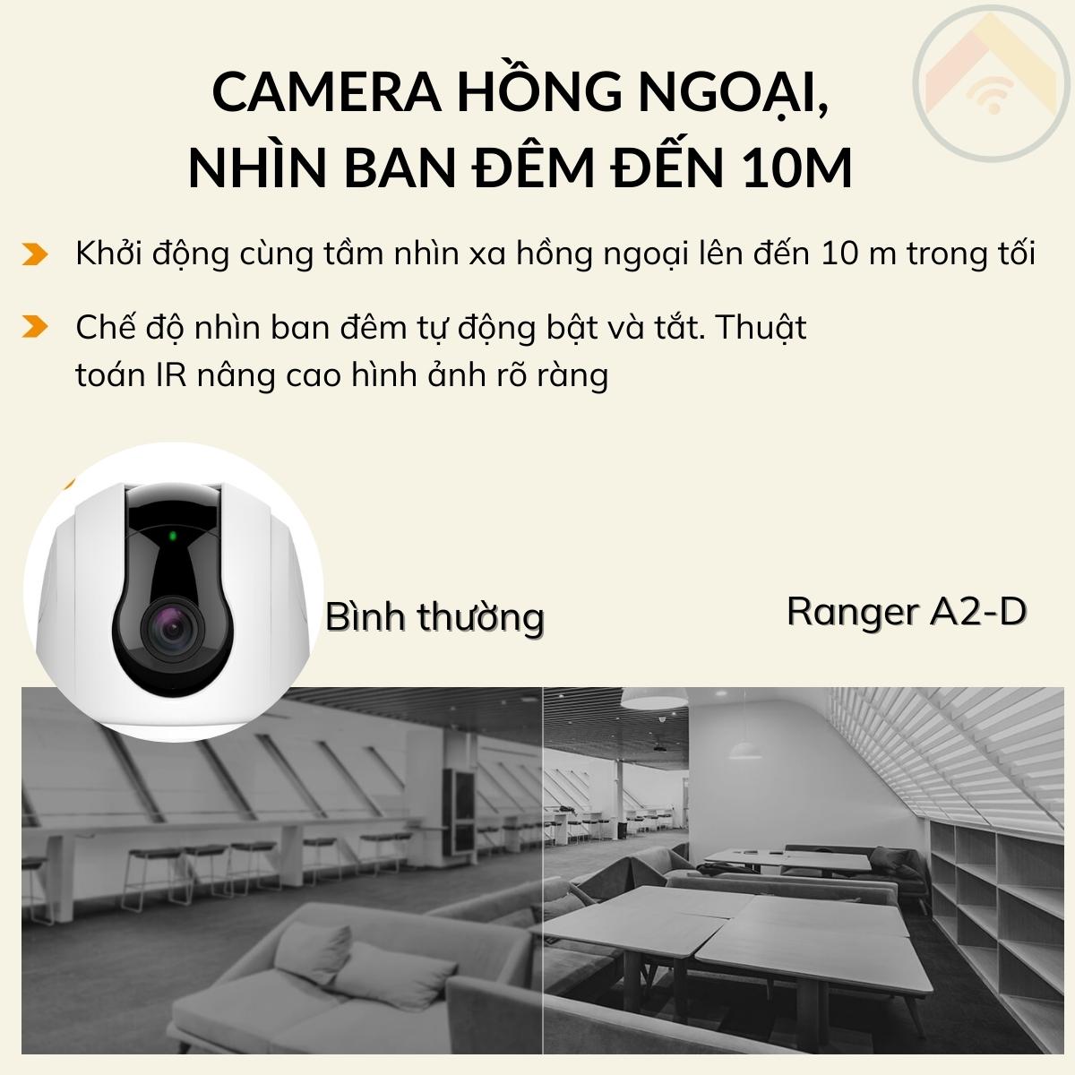 Hàng chính hãng Camera giám sát IMOU Ranger A42P Kèm thẻ nhớ 64GB Wifi 4MP H264 xoay 360độ đàm thoại 2 chiều