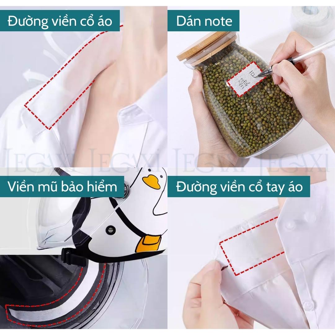 Cuộn băng keo dán cổ áo Chống thấm mồ hôi Lâu bong tróc Chống bụi bẩn ố vàng 8 mét Dùng 1 lần Legaxi