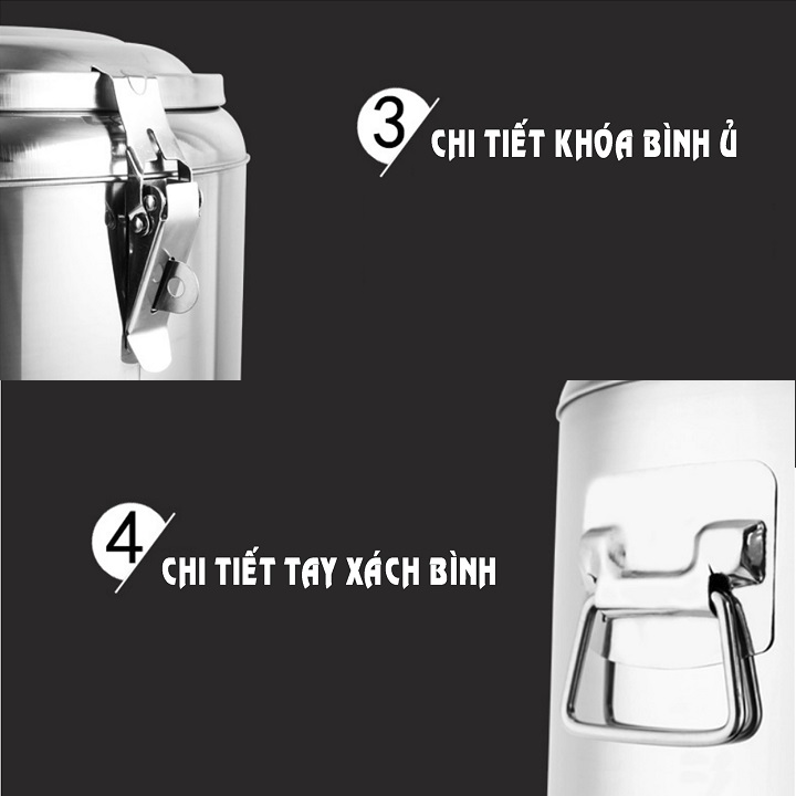 Bình Ủ Trà Giữ Nhiệt Inox 304 Dung Tích 50 Lít Cao Cấp