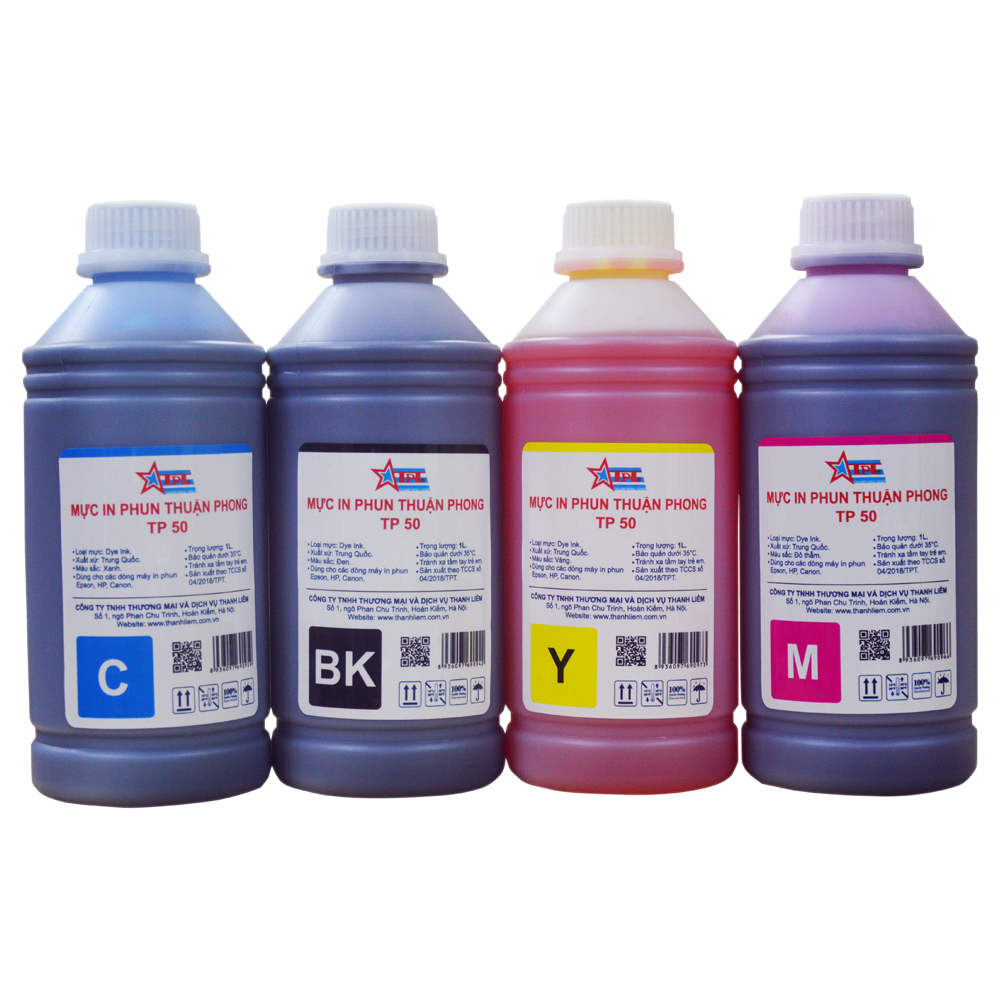 Mực in phun Thuận Phong TP50 dùng cho tất cả các dòng máy in phun Epson, HP, Canon - Hàng Chính Hãng