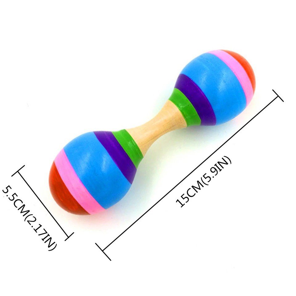Bộ 1 Chiếc Đồ Chơi Sơ Sinh Lục Lạc Gỗ Chùy Đôi Tạo Âm Thanh Vui Nhộn Kích Thích Thính Giác Và Cho Bé Tập Cầm Nắm