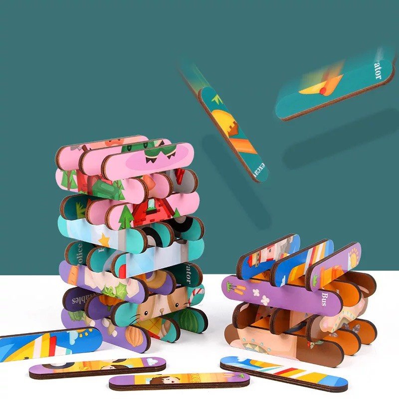 Đồ Chơi Ghép Hình Puzzle 2 Mặt Giúp Bé Phát Triển Tư Duy Logic