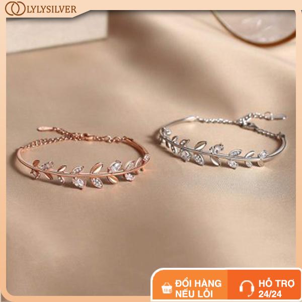 Vòng Đeo Tay Bạc Nữ Lylysilver Đính Đá Cành Tầm Xuân