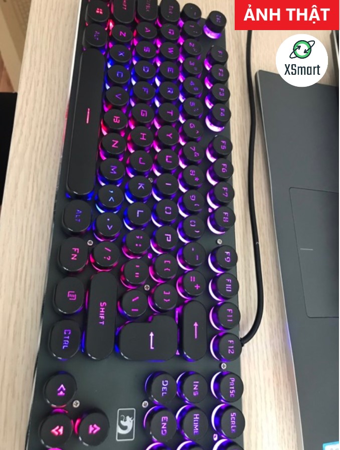 Bàn Phím Chuyên Game XSmart K100 CAO CẤP Siêu đẹp, Cực êm Led RGB Nhiều Chế Độ Phiên Bản 2021 - Hàng Chính Hãng