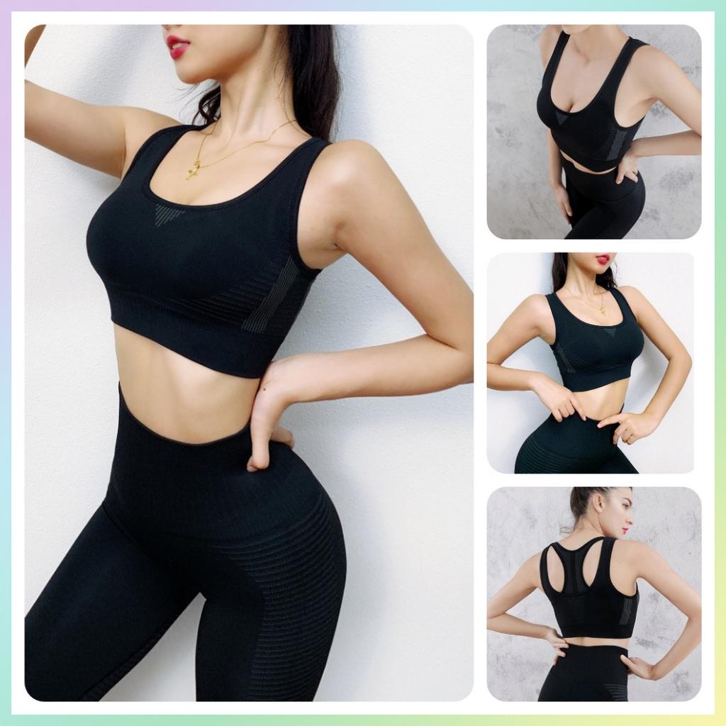 Bộ tập gym yoga nữ quần dài áo bra vải dệt kim cao cấp | quần áo tập yoga shape gymclothes SET02