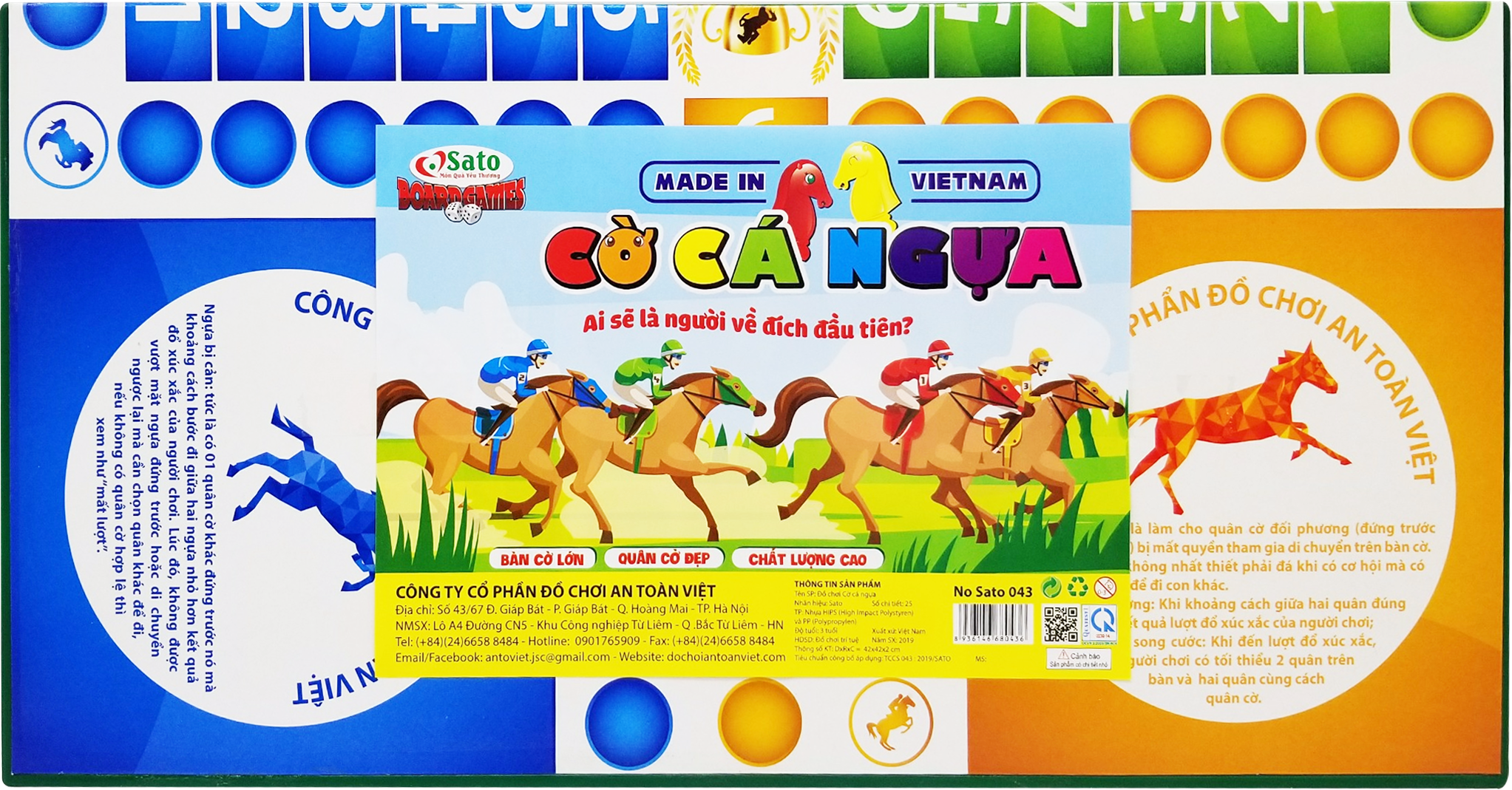 Đồ chơi trí tuệ cờ cá ngựa cỡ lớn 25 chi tiết cho bé từ 3 tuổi sato043