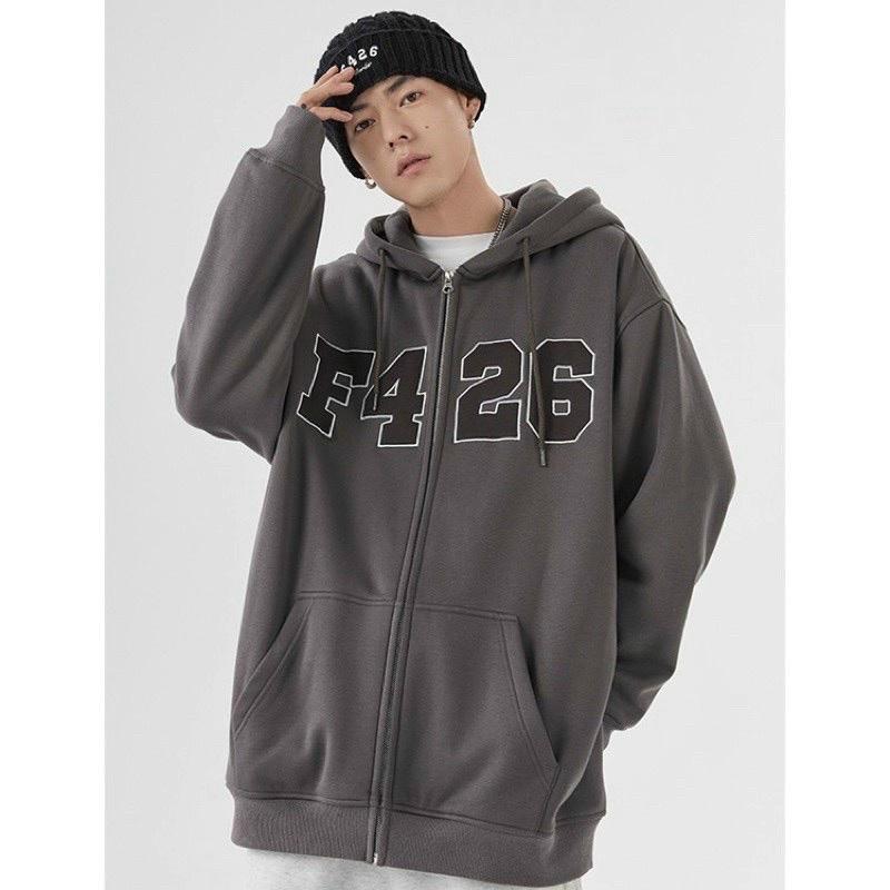 Áo khoác nỉ bông F426 hoodie zip unisex nam nữ
