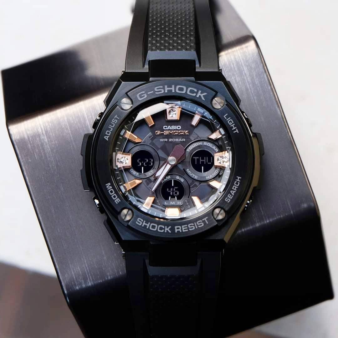 Đồng Hồ Nam Dây Nhựa Casio G-Shock GST-S310BDD-1ADR Kim Cương Thật - Năng lượng mặt trời - Phiên Bản Giới Hạn -  GST-S310BDD-1A Genuine Diamonds