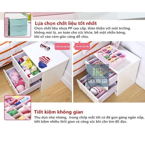 Khay nhựa đựng đồ lót tiện dụng, chia ngăn đựng quần lót, áo lót, tất và các vật dụng nhỏ