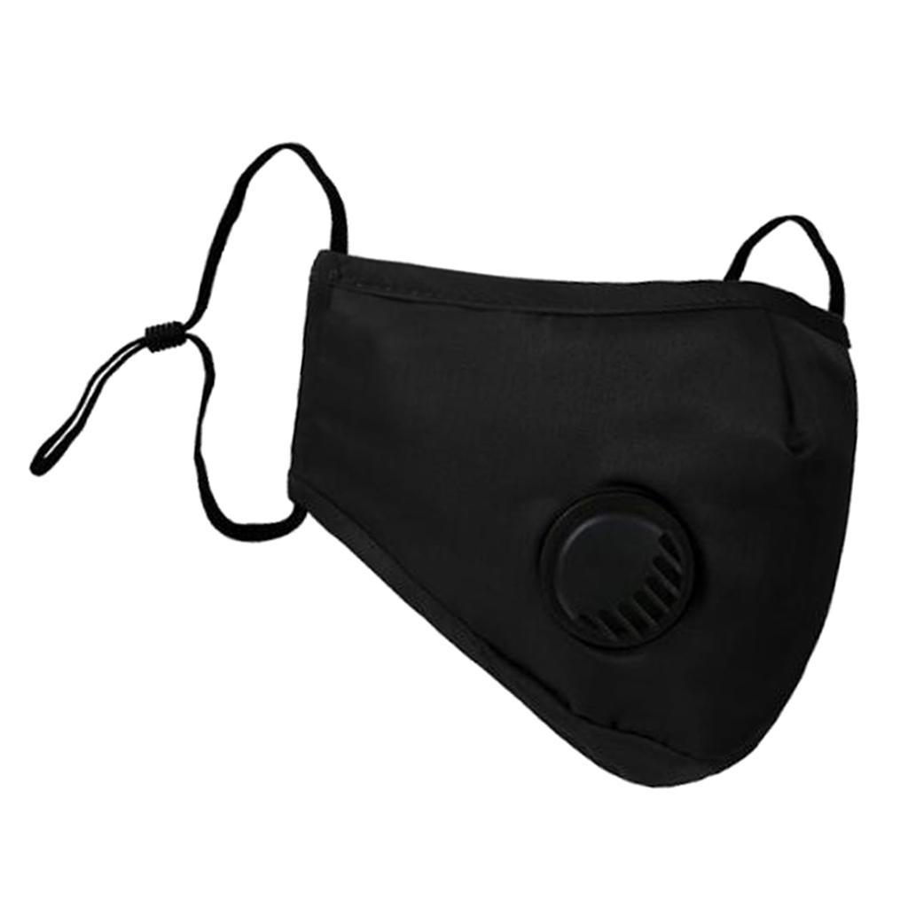 Reusable Washable Cloth Face Mask With Air Valve PM2.5 Carbon Filter Face Cover