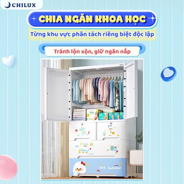 Tủ quần áo cho bé Chilux tủ nhựa PP an toàn, chắc chắn, nhìu kích thước và màu sắc xinh xắn