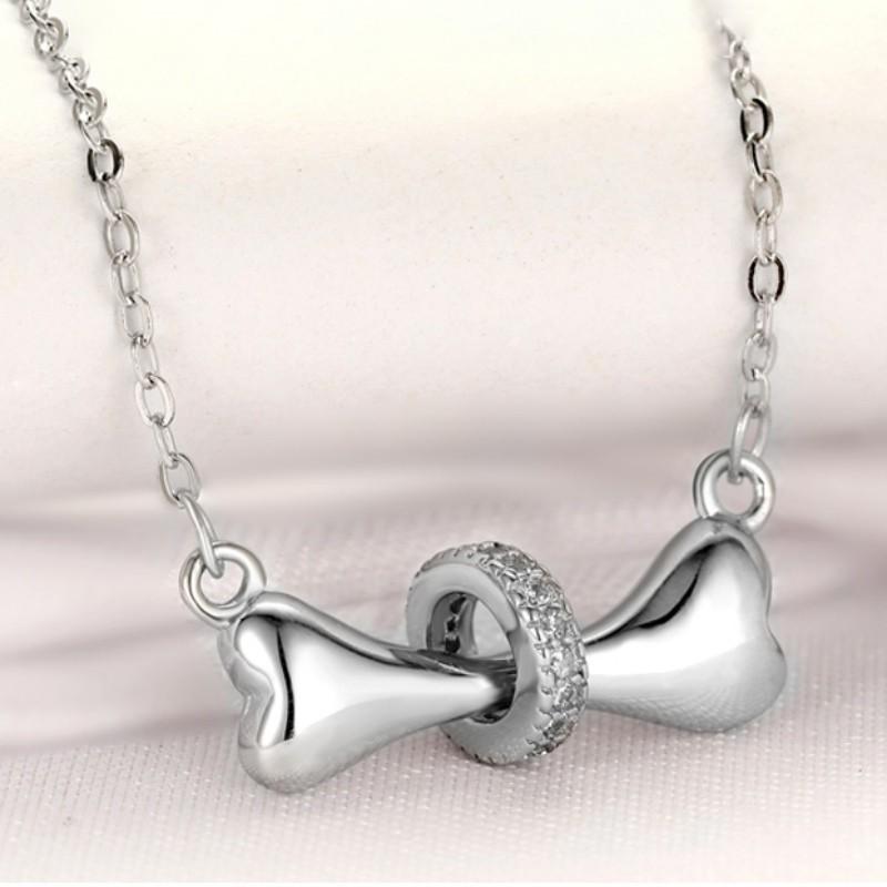 Dây chuyền mạ bạc mặt khắc xương sáng tạo