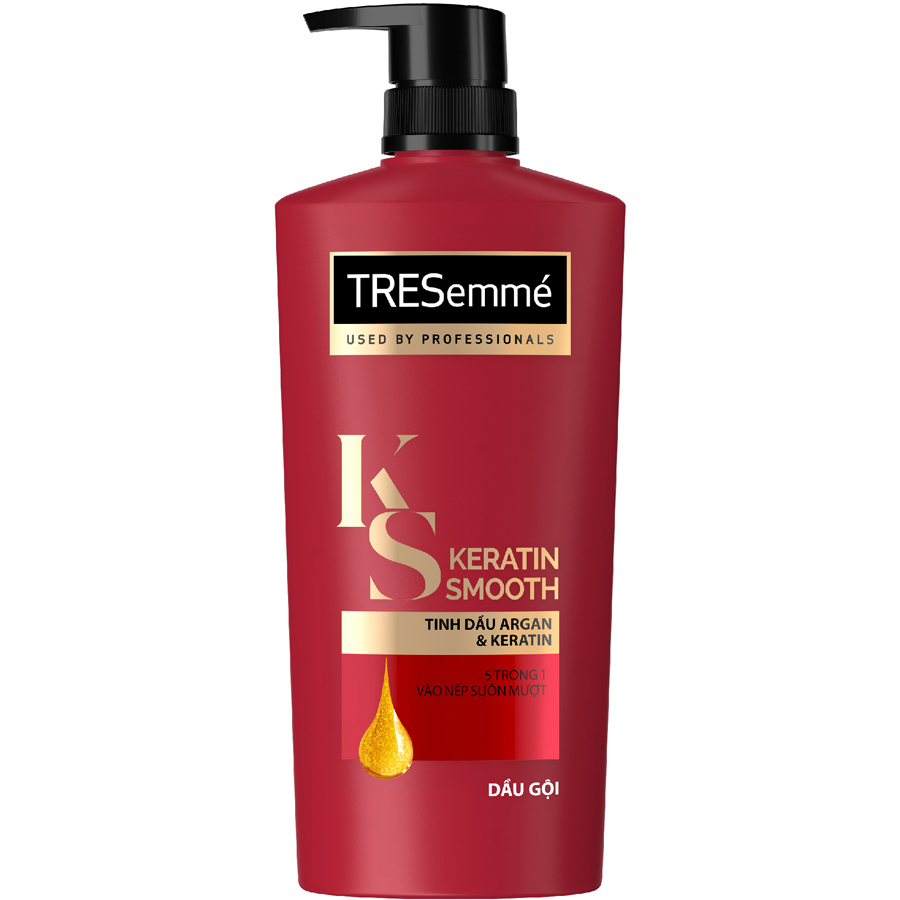 Combo 2 Dầu Gội Tresemmé Keratin Smooth Tinh Dầu Argan Và Keratin Vào Nếp Suôn Mượt 640Gr