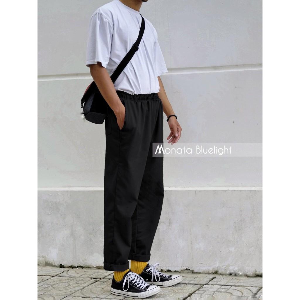Quần Kaki Baggy Nam Nữ KAKI Ống Suông Unisex - Kiểu quần kaki đen và kem
