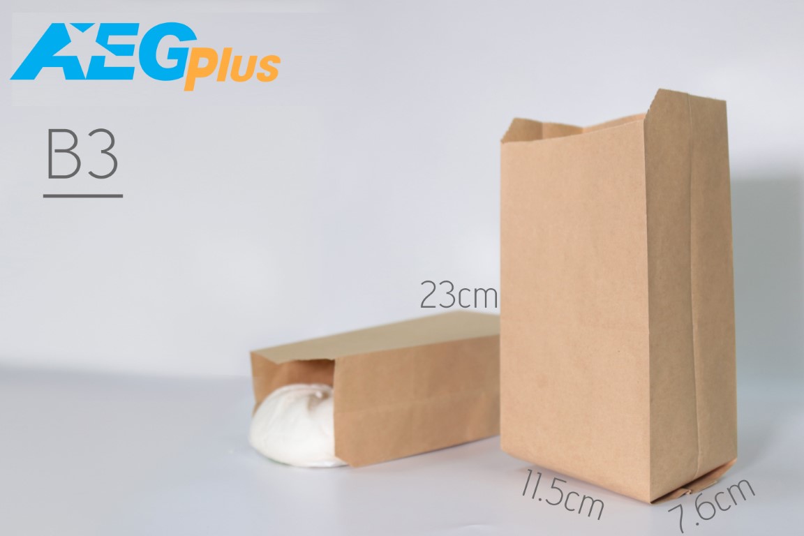 Túi giấy đựng thực phẩm (100 túi) Mã B3 - Size: 11x23cm - Chất liệu Kraft chất lượng cao 70GSM