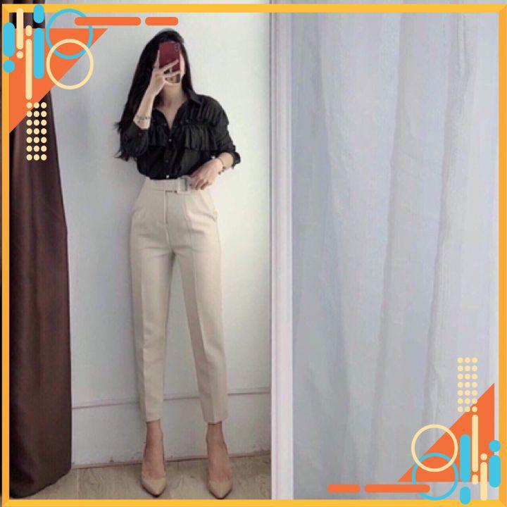 Quần baggy SIÊU HOT  công sở nữ kèm đai bọc tôn dáng