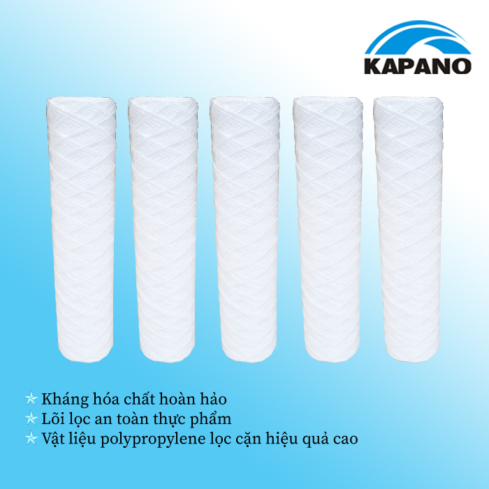 Lõi lọc sợi quấn 5 micron 10″ Kapano