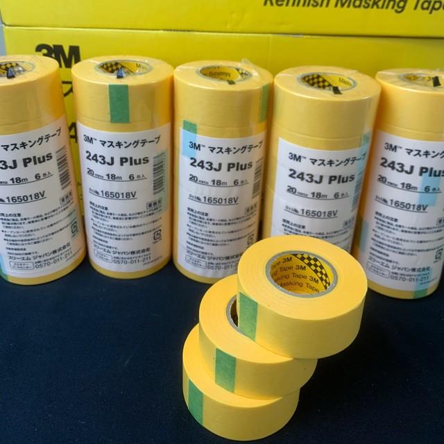 Băng keo giấy 3M 243J che sơn Masking Tape 10mmx18m và 20mmx18m