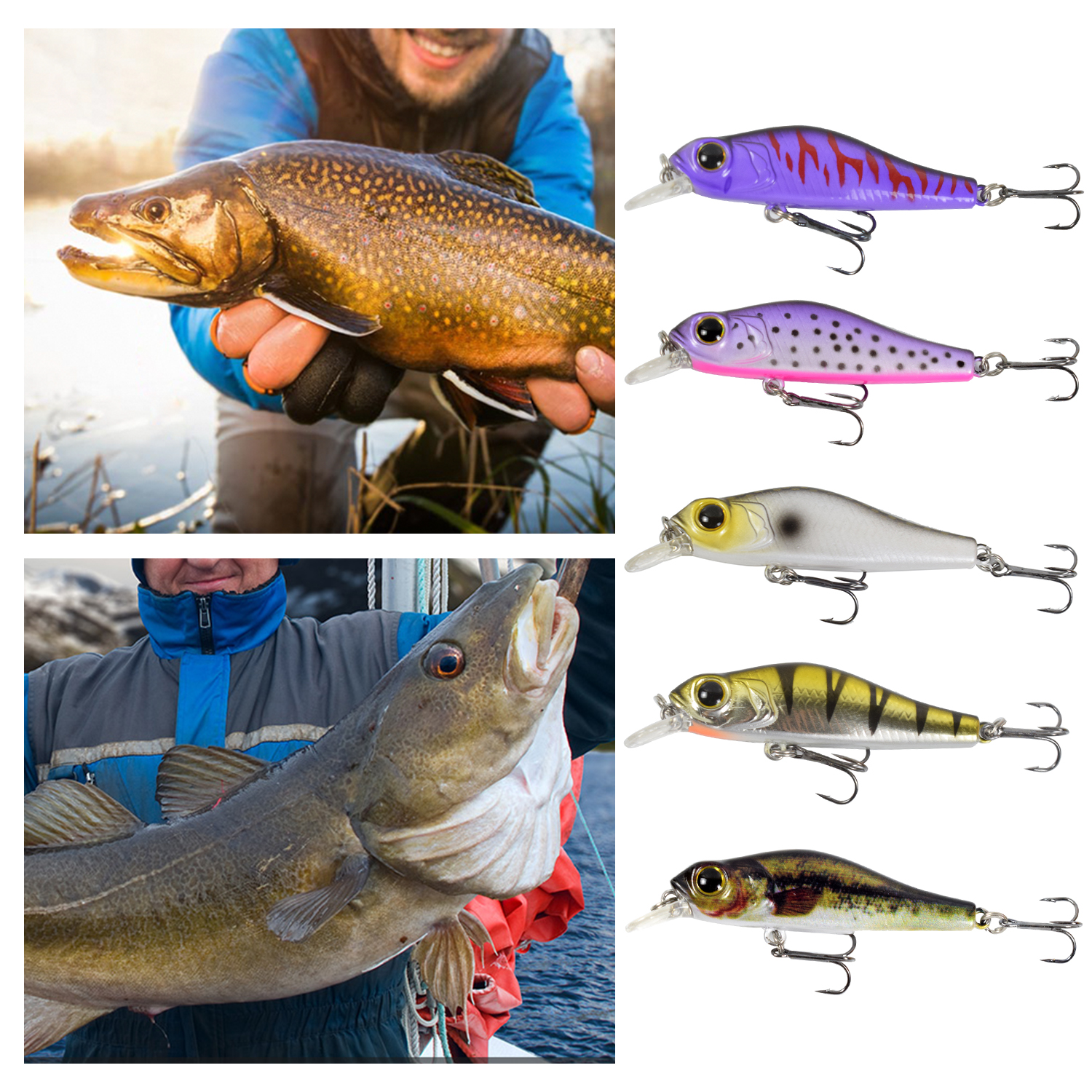 Mồi câu nhân tạo hình 3D sống động 68mm 6.9g