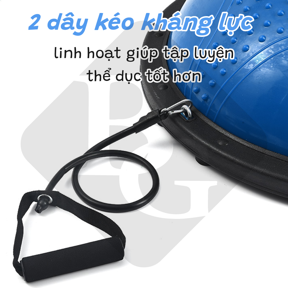 BG Bóng tập YOGA bóng thăng bằng 60x20cm GREY tặng bơm bóng,Bosu Bóng Tập Cân Bằng Bosu tập thể dục,Bóng đẹp Yoga Tại Nhà Cao Cấp ( hàng nhập khẩu)