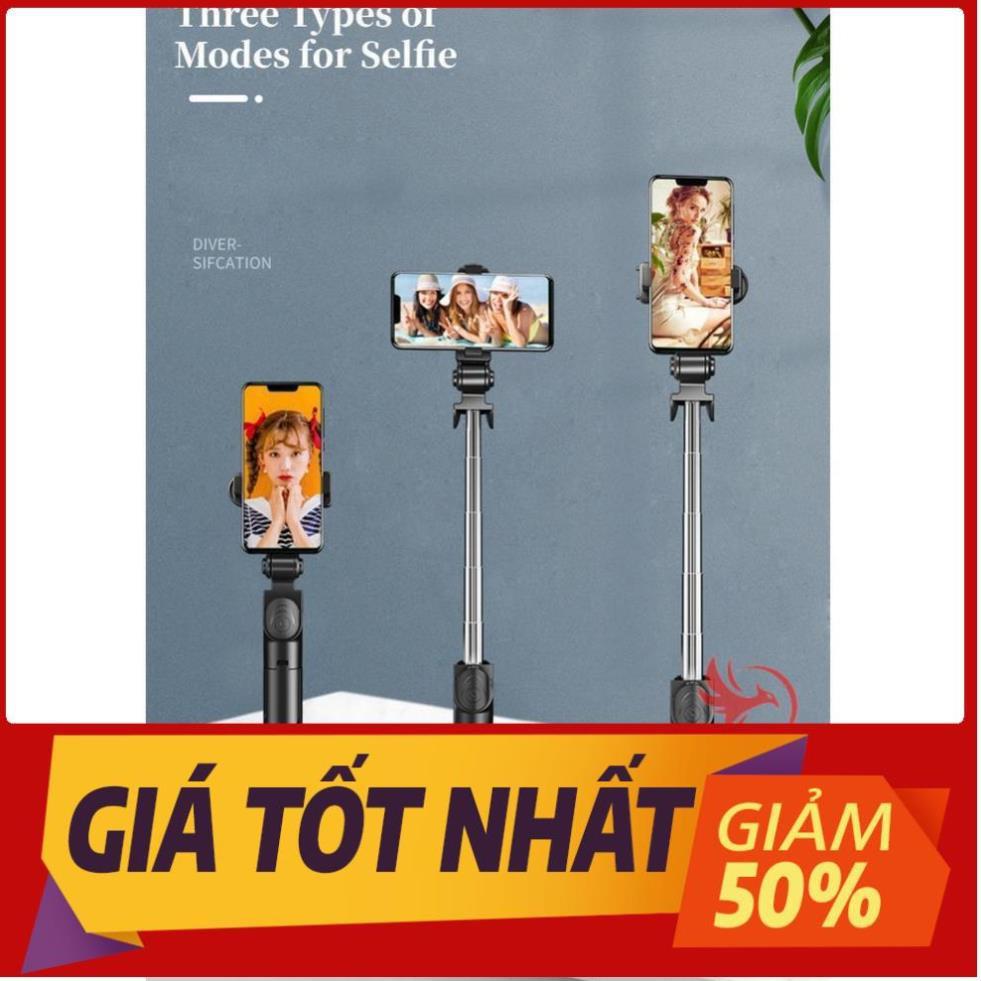 Gậy tự sướng chụp hình ảnh selfie kiêm tripod 3 chân đế đỡ điện thoại kèm remote bluetooth đa năng gấp gọn