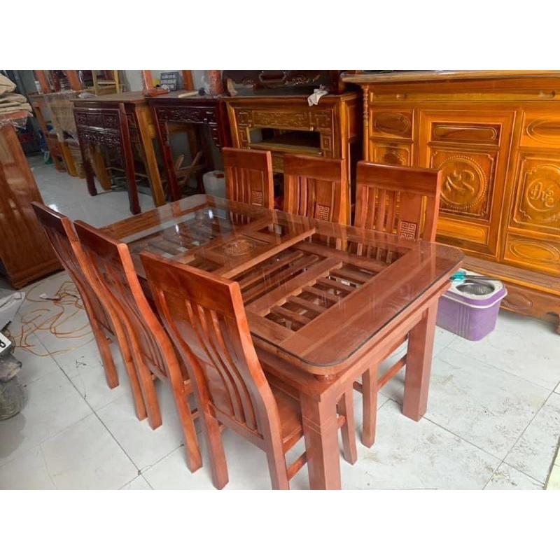 SIÊU SALE bàn ghế ăn cho phòng bếp gỗ xoan ta 4 ghế hoặc 6 ghế tùy chọn