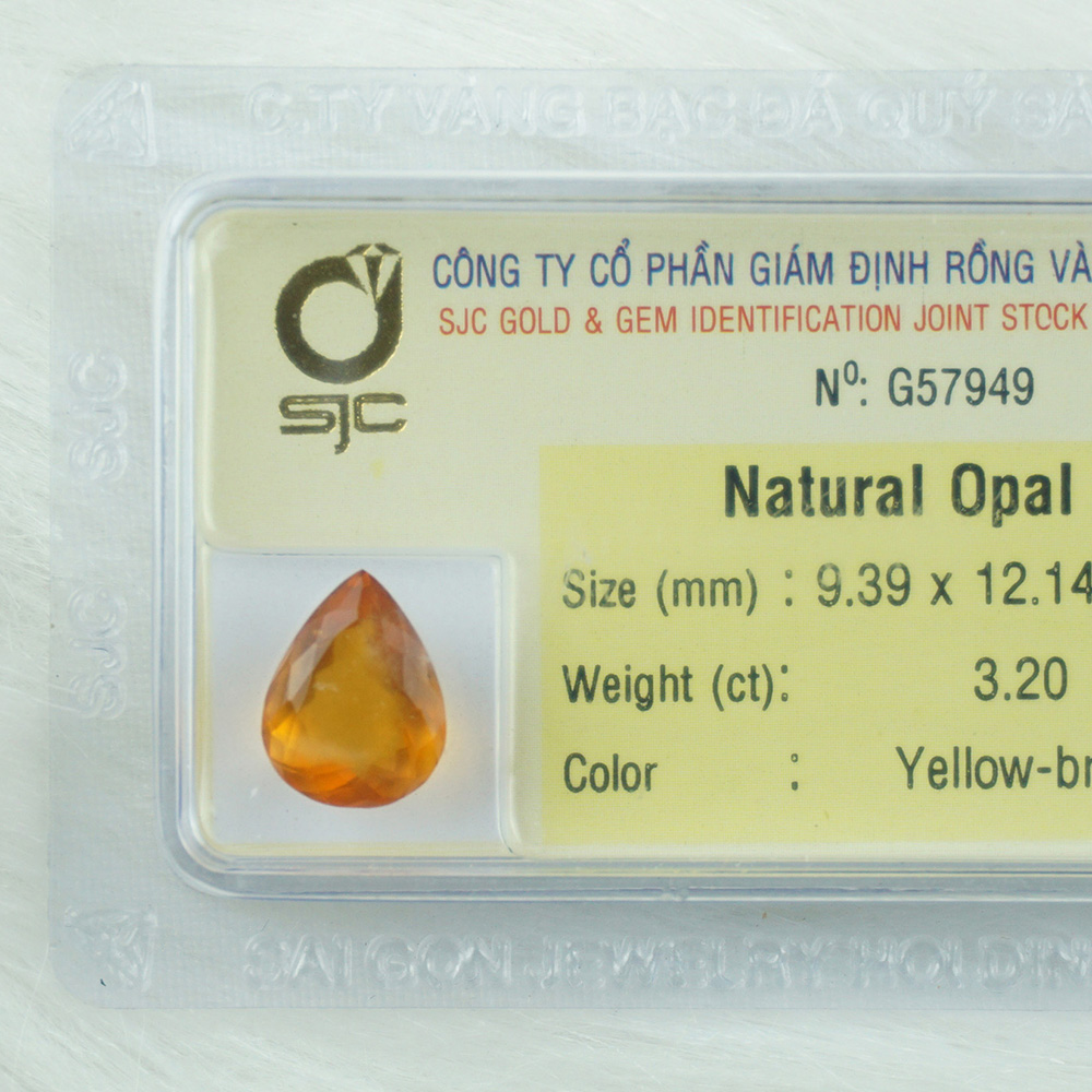 Viên đá opal tự nhiên kiểm định mài giác giọt nước