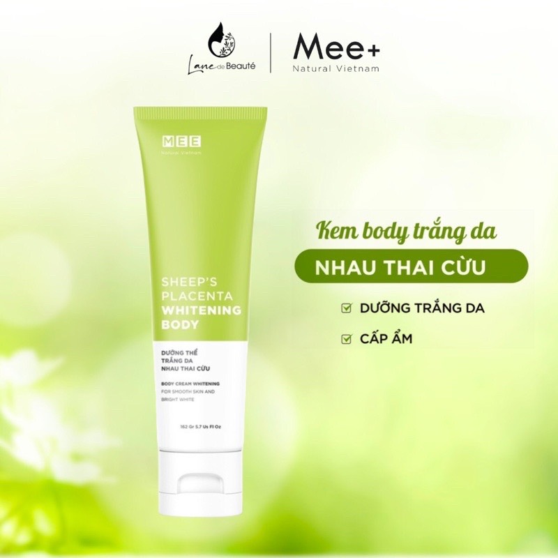 Kem dưỡng trắng da body nâng tone cấp ẩm chiết xuất nhau thai cừu Mee Natural 162g