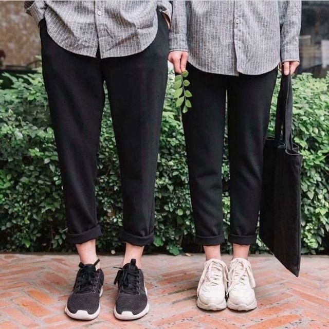 Quần baggy kaki đen nam form Hàn Quốc