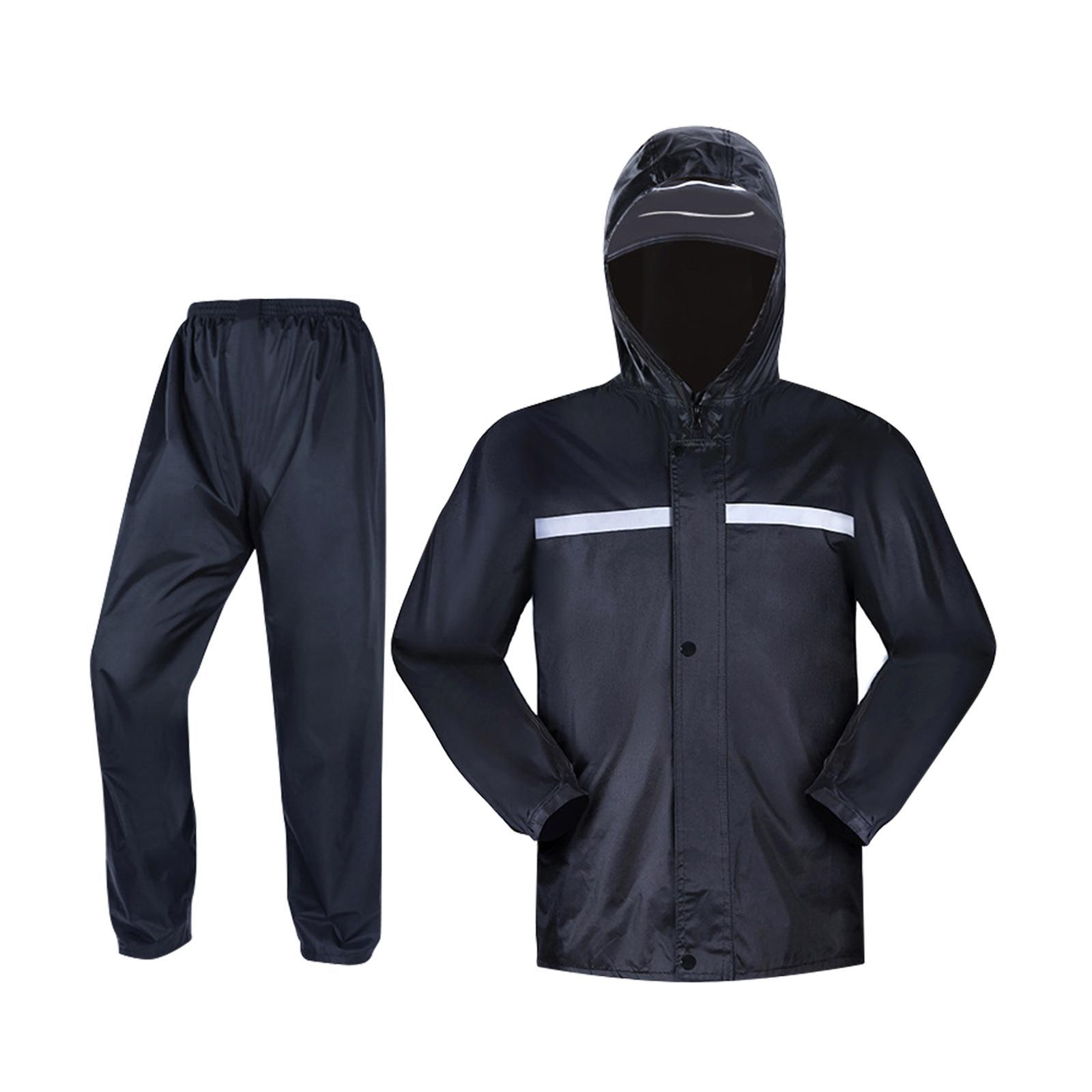 Rain suits, Waterproof Breathable Jacket, Hooded Rain Coat Pants with