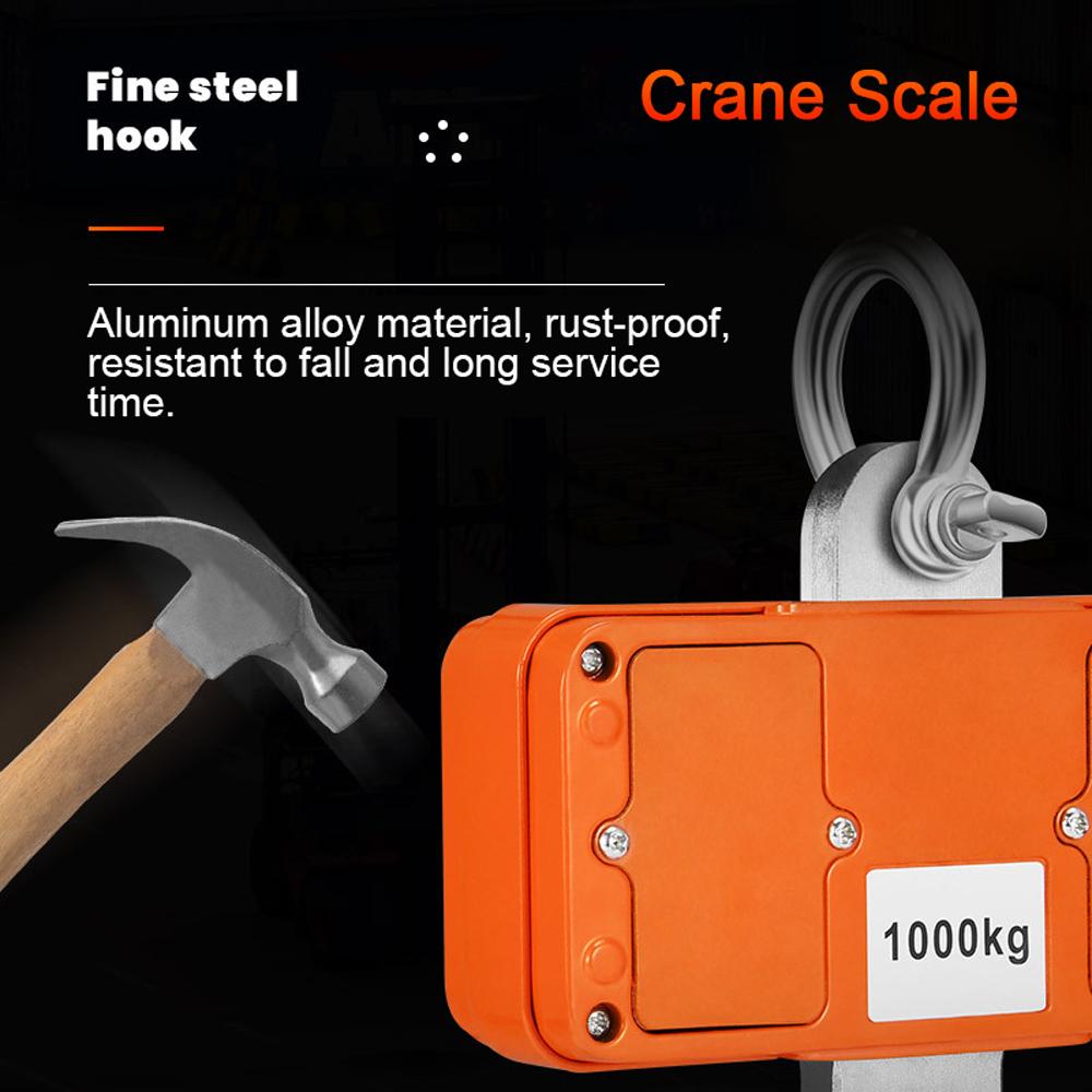 Heavy Duty Electronic Luggage Scale Multifunctional Digital Scales LCD Display Travel High Accurate Weighing Tool Hook Hung Scale 1000KG 1Ton Crane Scale