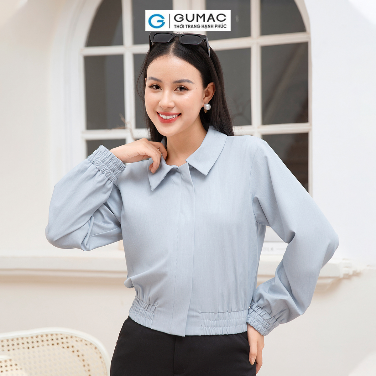 Áo khoác phối dây kéo thời trang GUMAC AD10026