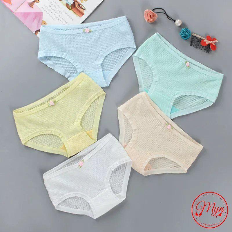 QUẦN LÓT COTTON THÔNG THOÁNG MỀM MỊN ĐÍNH NƠ HOA