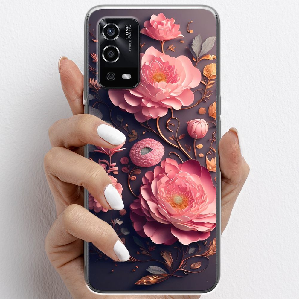 Ốp lưng cho Oppo A55, Oppo A95 nhựa TPU mẫu Hoa hồng