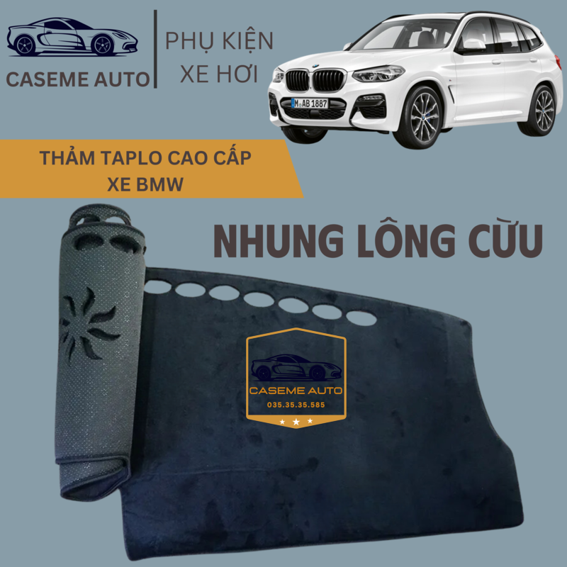 [BMW] Thảm Taplo 3 Lớp Dành Cho Các Xe Hãng BMW, Nhung Lông Cừu Cao Cấp - Hàng Chính Hãng
