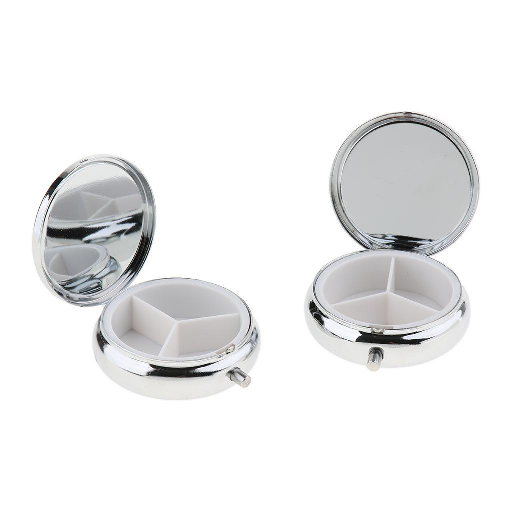 Mini Metal Pill Case, Pill Box，Travel Medicine Vitamin Organizer for Pocket or Purse（4 Pack)