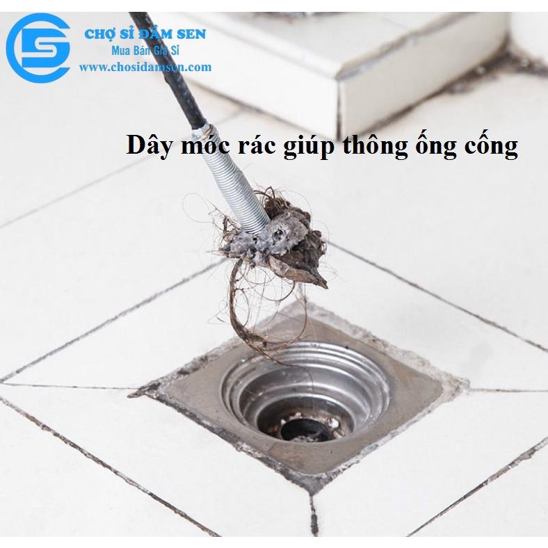 Dây thông cống, dây lấy rác ngăn nghẹt cống, dụng cụ thông cống móc rác lò xò đa năng G34-DTCong